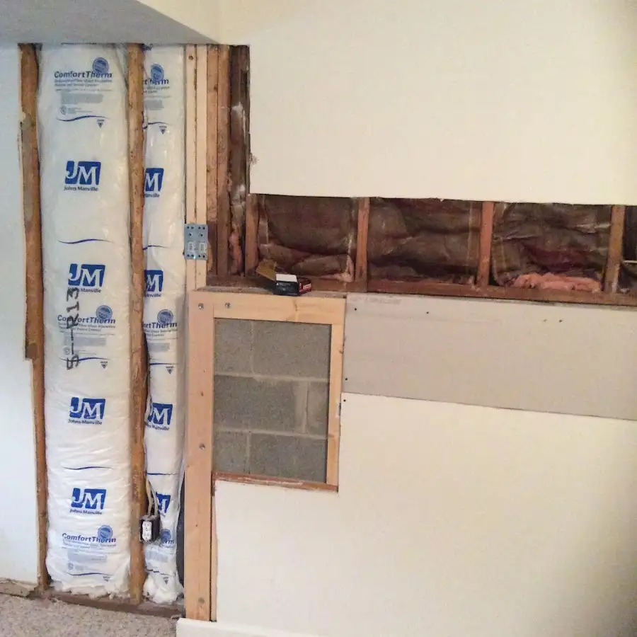 Wall insulation replacement during Contents Cleaning & Restoration in South Hill